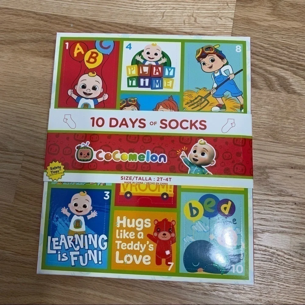 Cocomelon 10 Days of Socks NWT 2T-4T Kids Toddler Christmas